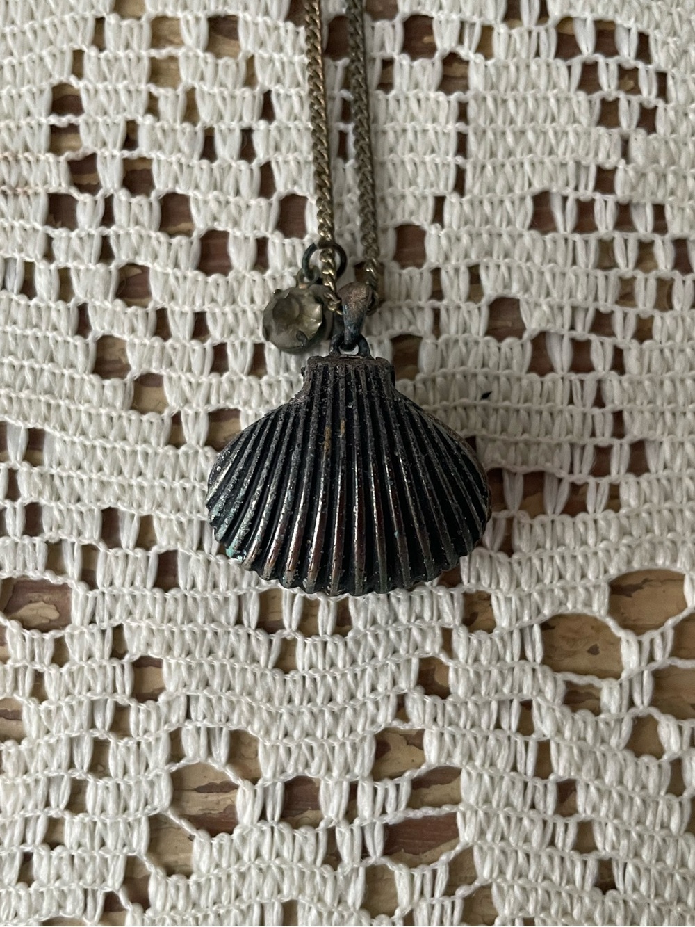Silver Seashell Necklace with Hidden Pearl Inside